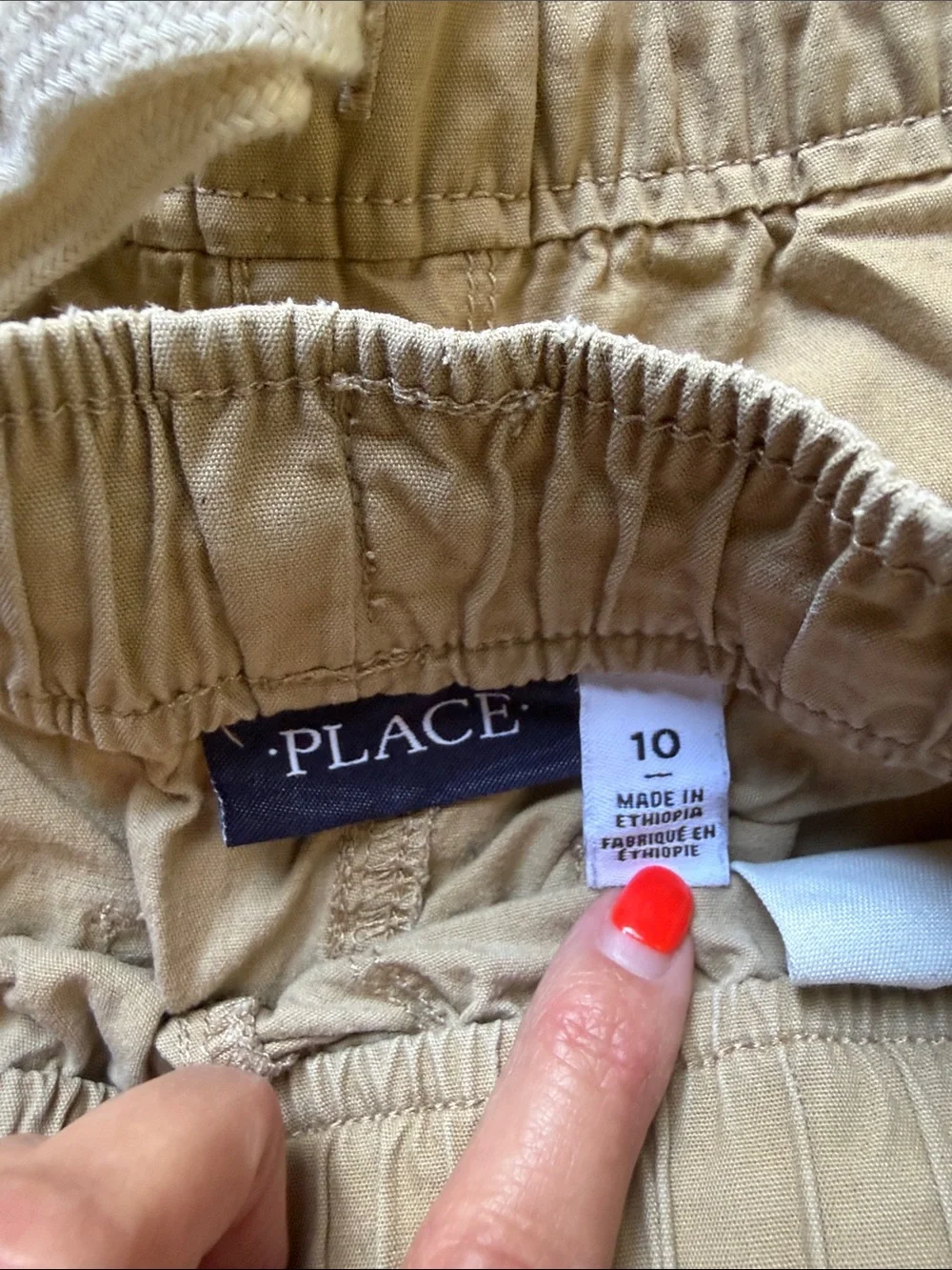 Lot of 4 children’s Place Kids' Elastic Waist Shorts - Khaki uniform shirts 10y🤎